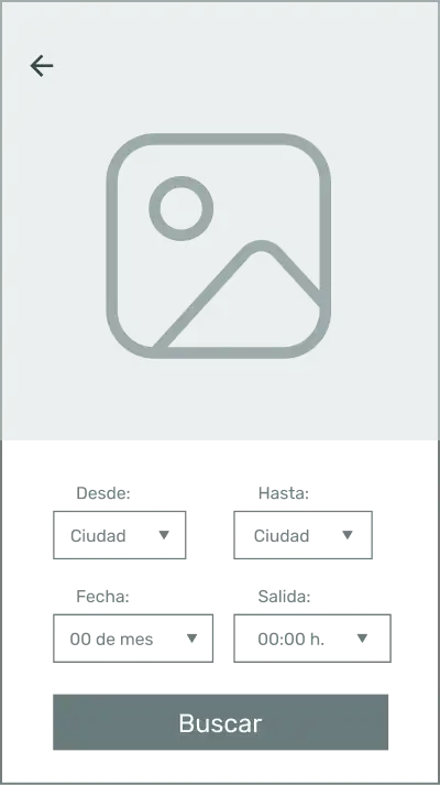 Wireframe de la pantalla buscar
