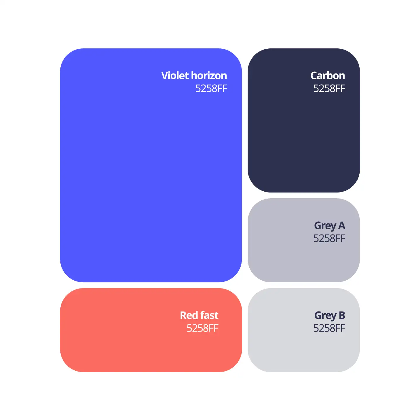 Representación gráfica de los colores utilizados