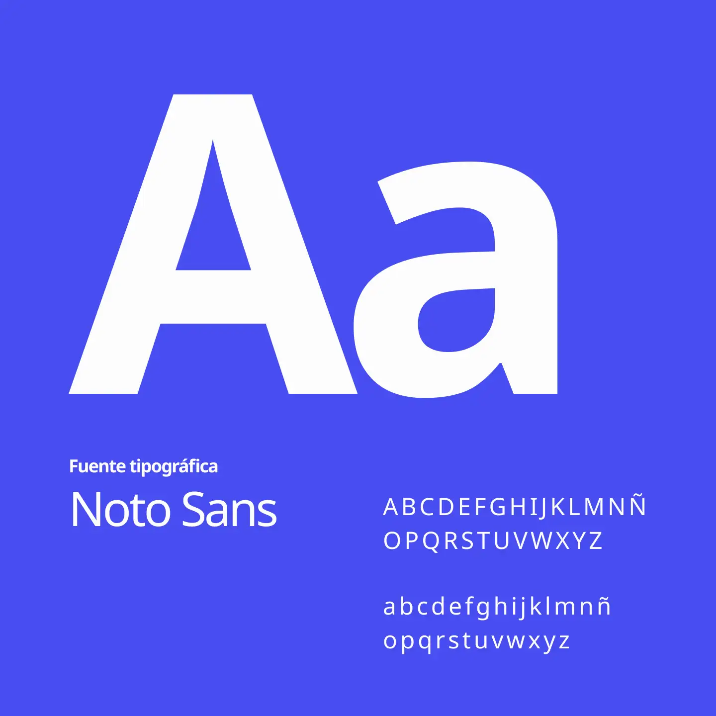 Representación gráfica de la tipografía Noto sans