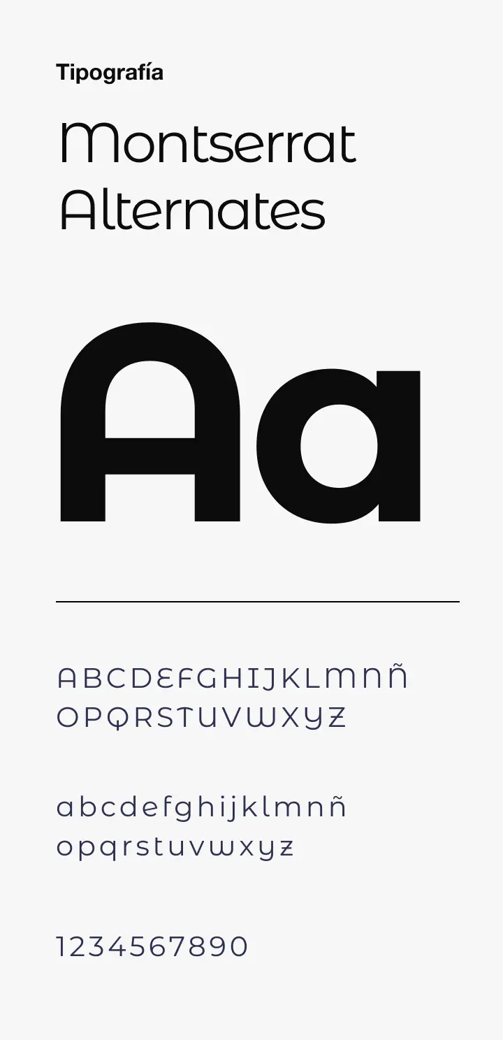Representación gráfica de la tipografía del proyecto Montserrat Alternates
